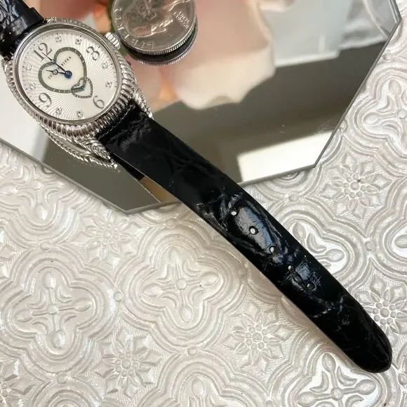 Judith Ripka Sterling Silver Heart Motif MOP Dial Ladies Dress Watch - Picture 14 of 16